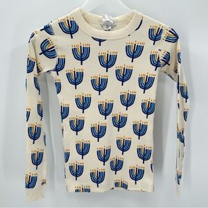 HANNA ANDERSSON PJ Pajama Top Menorah Hanukkah Boys Girls US 10 140 cm Organic